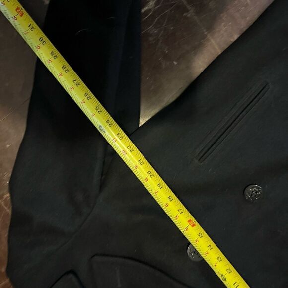 Vintage 90s DSCP Quarterdeck Naval Black Military Wool Heavy Peacoat Jacket 44L - Picture 13 of 13